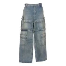 24SS Cargo-byxor i denim med dragkedja, 2-vägs ”Blue” 773759TPW534868