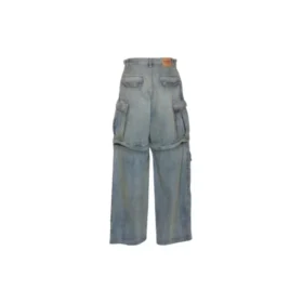 24SS Cargo-byxor i denim med dragkedja, 2-vägs ”Blue” 773759TPW534868