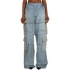 24SS Cargo-byxor i denim med dragkedja, 2-vägs ”Blue” 773759TPW534868