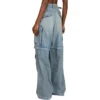 24SS Cargo-byxor i denim med dragkedja, 2-vägs ”Blue” 773759TPW534868