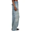 24SS Cargo-byxor i denim med dragkedja, 2-vägs ”Blue” 773759TPW534868