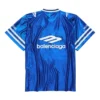 3B Fotbollströja med V-ringning i glansig jersey, oversized, ”Royal Blue White” 857113TTVQ74701