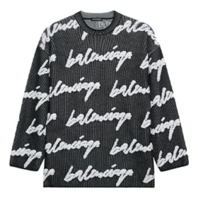 3D Scribble Crewneck bomullströja ”Black” 625985T31801070