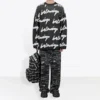 3D Scribble Crewneck bomullströja ”Black” 625985T31801070