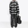 3D Scribble Crewneck bomullströja ”Black” 625985T31801070