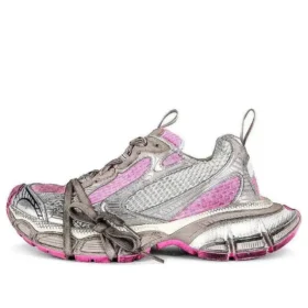 3XL-Sneakers ”Vit, grå och rosa mesh och polyuretan” 734731W3XL59050