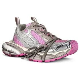 3XL-Sneakers ”Vit, grå och rosa mesh och polyuretan” 734731W3XL59050