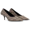 60 mm Square Knife BB Monogram pumps ”Tan” 707353W2I103020