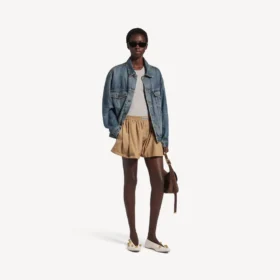 A-linjeformade boxershorts för damer i sandbeige