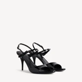 Avenue-sandaler med rosett för damer i svart/silver