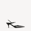 Avenue-slingback för dam i svart/silver