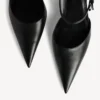 Avenue-slingback för dam i svart/silver