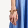 B-länkararmband för damer i glänsande guld