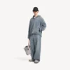 Baggy-jeans för herr i mörkblått med denim-sömmar Baggy-jeans för herr i mörkblått med denim-sömmar