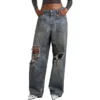 Baggy-jeans med lappade fickor ”Blue” 751111TDW143359