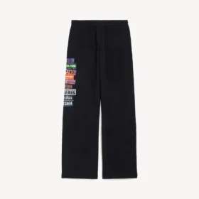 Baggy-joggingbyxor för herr med bildmotiv i svart