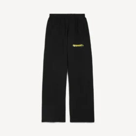 Baggy-joggingbyxor för män i svart med oordnat spraymönster Baggy-joggingbyxor för män i svart med oordnat spraymönster