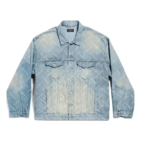 Bal Diagonal Allover Oversized-jackor ”Light Blue Japanese Ring Denim” 773616TPW534868