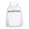 Balenciaga Back Alphabet för män, långärmad tröja med huva, vit 556113TAV379000