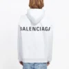 Balenciaga Back Alphabet för män, långärmad tröja med huva, vit 556113TAV379000
