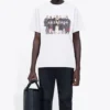 Balenciaga Band Portrait Printing Logo Retro kortärmad T-shirt för män, vit 612966TIV479000