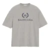 Balenciaga BB-logotryck, kortärmad grå herrtröja 544271TCV251300