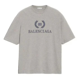 Balenciaga BB-logotryck, kortärmad grå herrtröja 544271TCV251300