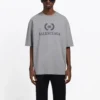 Balenciaga BB-logotryck, kortärmad grå herrtröja 544271TCV251300