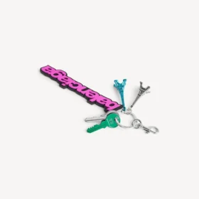 Balenciaga-berlock/nyckelring för damer i rosa/svart