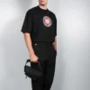 Balenciaga BLogo-tryck, kortärmad, svart, herr 612966TJVD61000