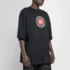 Balenciaga Circular BB Alphabet Logo kortärmad tröja för män, svart 641614TJV761000