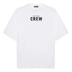 Balenciaga Crew med alfabettryck, kortärmad, vit, herr 620969TIV749040