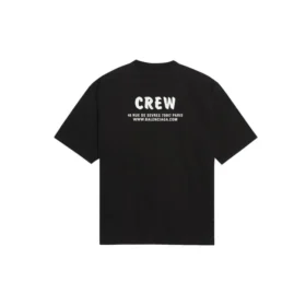Balenciaga Crew-tröja för män med alfabettryck, kortärmad, svart 620969TIV741070