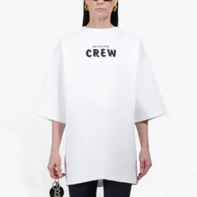 Balenciaga Crew-tröja med tryck, kortärmad, vit, herr 620941TIV749040