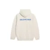 Balenciaga fleecetröja med långa ärmar för män, krämvit 600583TJVA89055