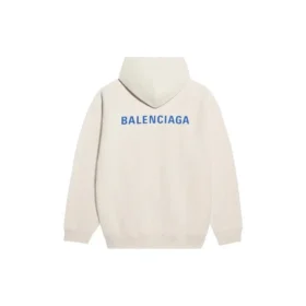 Balenciaga fleecetröja med långa ärmar för män, krämvit 600583TJVA89055