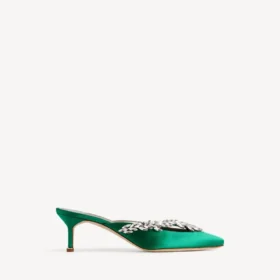 Balenciaga för dam | Manolo Blahnik-mules i gräsgrön