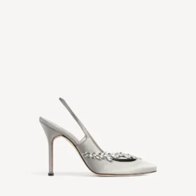 Balenciaga för dam | Manolo Blahnik-slingback i grå Plume