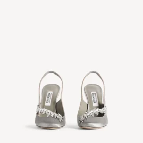 Balenciaga för dam | Manolo Blahnik-slingback i grå Plume
