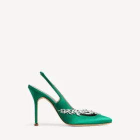 Balenciaga för dam | Manolo Blahnik-slingback i gräsgrön