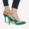 Balenciaga för dam | Manolo Blahnik-slingback i gräsgrön