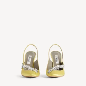 Balenciaga för dam | Manolo Blahnik-slingback i limegrönt