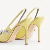 Balenciaga för dam | Manolo Blahnik-slingback i limegrönt