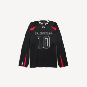 Balenciaga för herrar | NBA-samarbete: oversized långärmad T-shirt i svart/flerfärgad Balenciaga för herrar | NBA-samarbete: oversized långärmad T-shirt i svart/flerfärgad