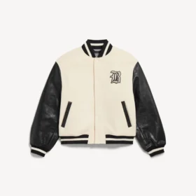 Balenciaga för herrar | Varsityjacka i samarbete med NBA i färgen ivory