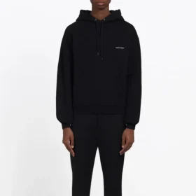 Balenciaga för män, bröstfärg: vit, svart, liten logotyp, svart, 556145TYK271000
