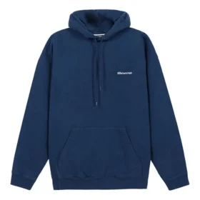 Balenciaga för män, fleecefodrad, lös passform, med huva och långa ärmar, blå 570811TJV854866