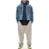Balenciaga för män, fleecefodrad, lös passform, med huva och långa ärmar, blå 570811TJV854866