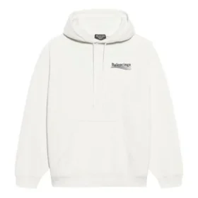 Balenciaga för män med broderat alfabetmönster i Political Campaign-stil, vit 600583TKVI99084