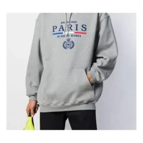 Balenciaga för män med bröstlogotyp, Crown Grey 570811TGV681300